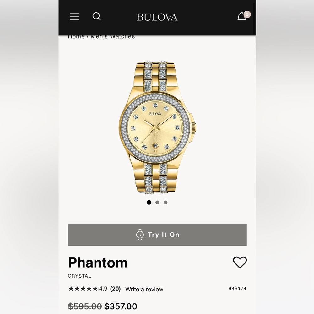 Bulova phantom watch like new used twice